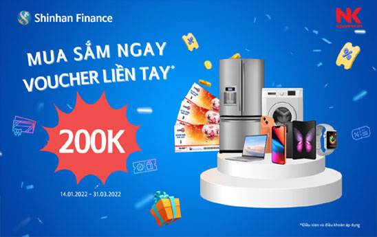 Shinhan Finance cho vay trả góp 0% lãi suất