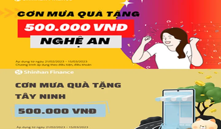 Shinhan Finance hoàn 500.000 VNĐ cho khách hàng vay tiêu dùng