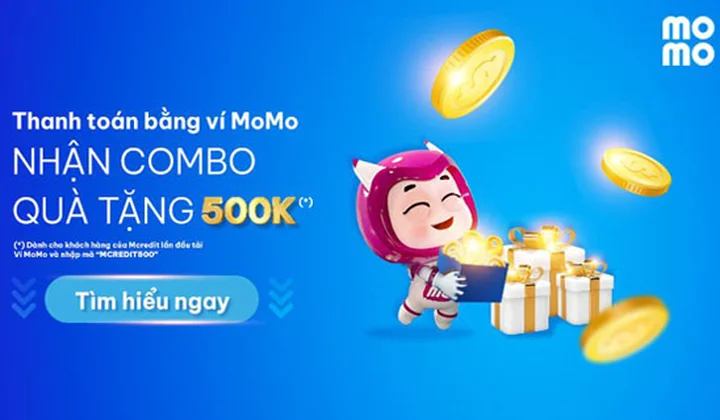 Thanh toán khoản vay Mcredit qua Ví MoMo nhận thẻ quà giảm 50%