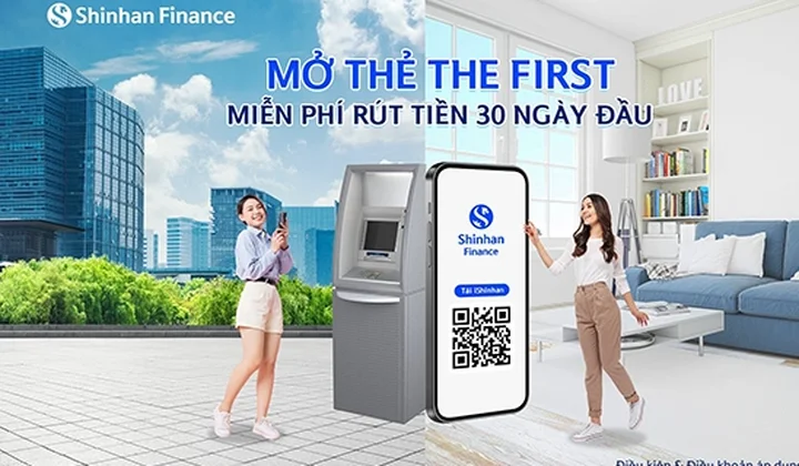 Thông báo: Miễn phí rút tiền mặt trong nước trong tháng đầu mở mới thẻ THE FIRST