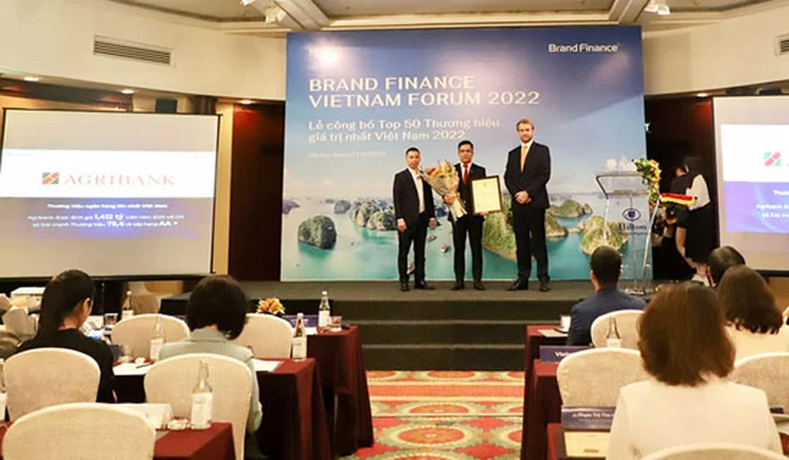 Agribank lọt top 10 thương hiệu giá trị nhất Việt Nam