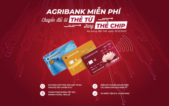 Agribank tiếp tục miễn phí chuyển đổi thẻ chip dành cho khách hàng