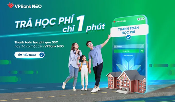 App VPBank NEO tích hợp thêm tính năng thanh toán học phí SSC