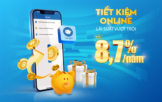 BAOVIET Bank ưu đãi khách hàng gửi tiết kiệm Online với lãi suất tới 8.7%/năm