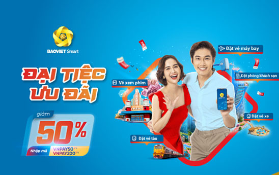 Giảm 50% khi thanh toán dịch vụ trên BAOVIET Smart
