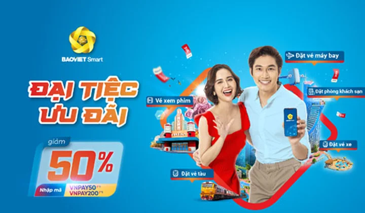 Giảm 50% khi thanh toán dịch vụ trên BAOVIET Smart