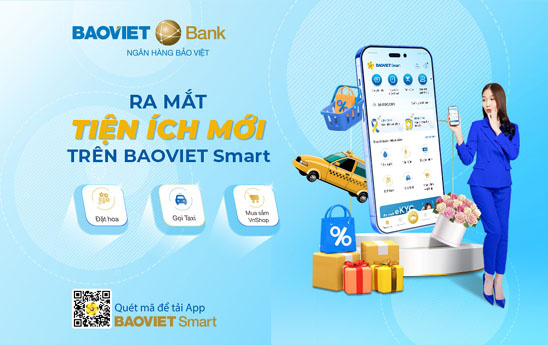 BAOVIET Smart ra mắt bộ ba tiện ích: Gọi Taxi, đặt Hoa và mua sắm VnShop