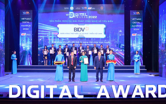 BIDV nhận giải thưởng chuyển đổi số Việt Nam năm 2022