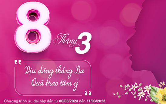 Bac A Bank tặng khách nữ phiếu mua hàng nhân dịp 8/3