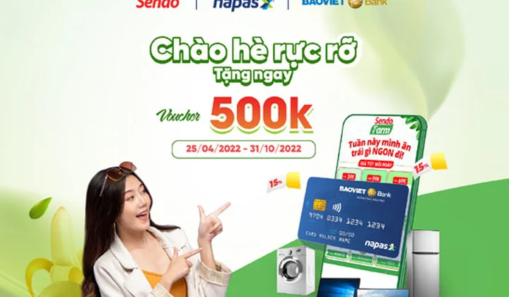 BaoVietBank tặng voucher khi thanh toán trực tuyến tại Website/Ứng Dụng của Sendo