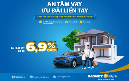 BaoVietBank ưu đãi khách hàng cá nhân vay có tài sản đảm bảo