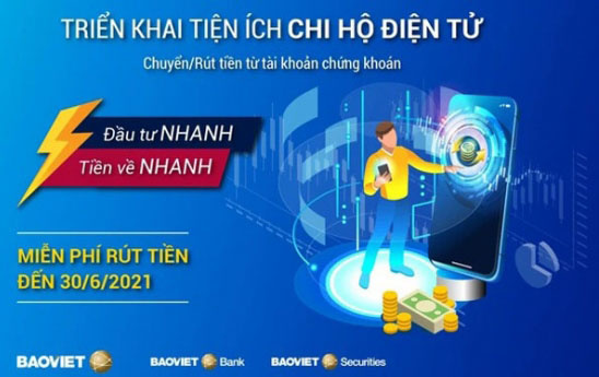 BaoViet Bank miễn phí rút tiền cho khách hàng của BVSC