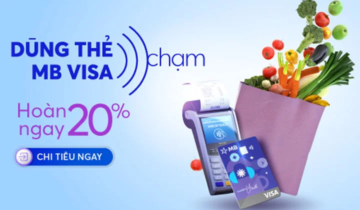 Chủ thẻ MB Visa Contactless được hoàn 20% tại hệ thống Winmart