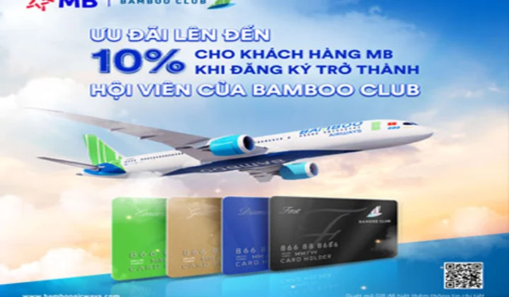 Chủ thẻ MB nhận ưu đãi khi đặt vé BamBoo Airways