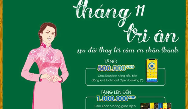 Chủ thẻ Nam A Bank nhận siêu ưu đãi khi chi tiêu vào các ngày 11/11, 20/11 và 26/11