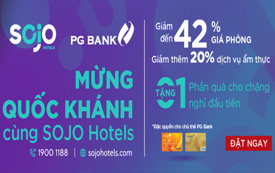 Chủ thẻ PG Bank VISA nhận ưu đãi lên tới 42% tại chuỗi khách sạn phong cách nhất châu Á SOJO Hotels