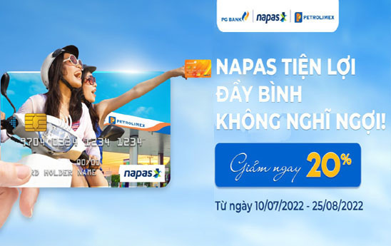 Chủ thẻ PG Bank khi thanh toán mua xăng được giảm giá 20%