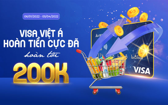 Chủ thẻ VietABank Visa nhận ưu đãi hoàn tiền