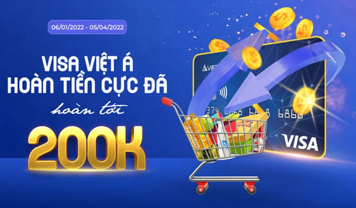 Chủ thẻ VietABank Visa nhận ưu đãi hoàn tiền