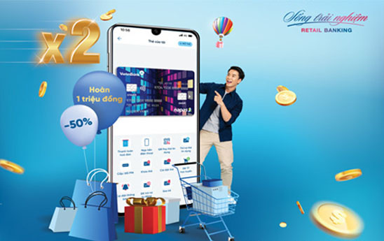 Chủ thẻ VietinBank 2Card nhận ưu đãi hoàn tiền 50% giá trị chi tiêu