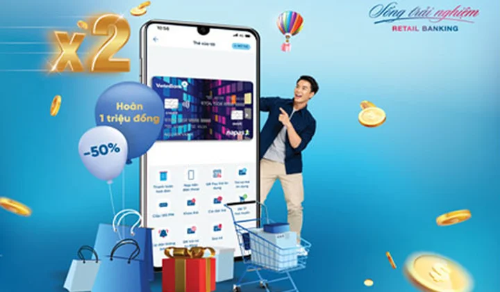 Chủ thẻ VietinBank 2Card nhận ưu đãi hoàn tiền 50% giá trị chi tiêu