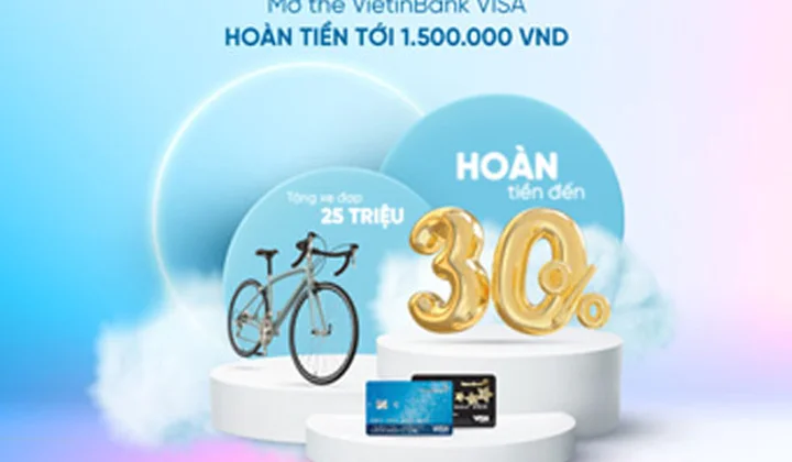 Chủ thẻ VietinBank Visa nhận ưu đãi hoàn tiền
