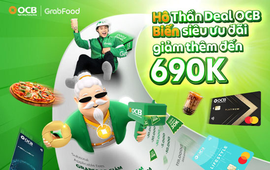 Chủ thẻ quốc tế của OCB nhận ưu đãi lên đến 690k tại Grab
