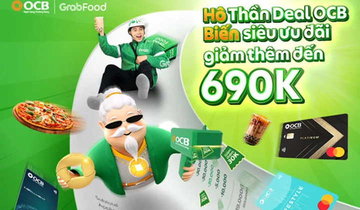 Chủ thẻ quốc tế của OCB nhận ưu đãi lên đến 690k tại Grab