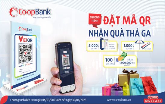Co-opBank ưu đãi khách hàng đăng ký đặt và sử dụng dịch vụ QR