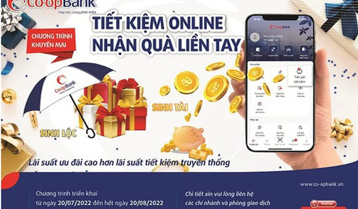 Co-opBank với chương trình “Tiết kiệm online nhận quà liền tay”