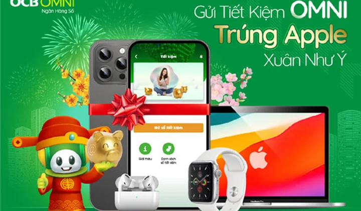 Cơ hội trúng iPhone 13 Promax khi gửi tiết kiệm online trên OCB OMNI