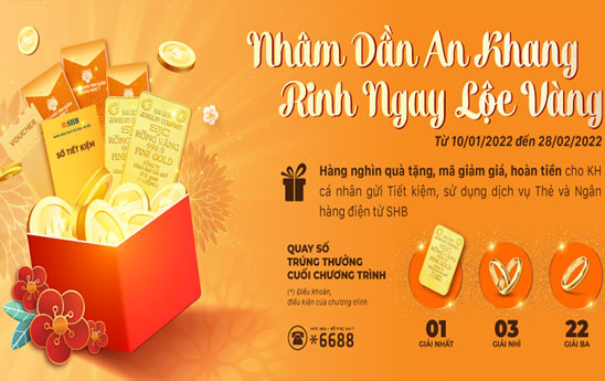 Cùng SHB rinh ngay lộc vàng đón Nhâm Dần an khang
