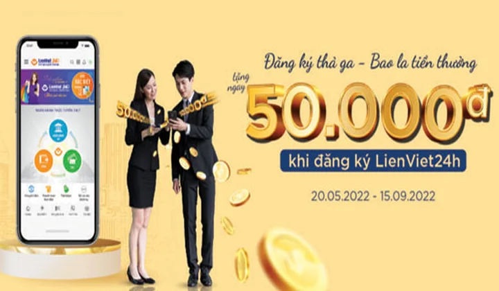Đăng ký thả ga - Bao la tiền thưởng trên Lienviet24h