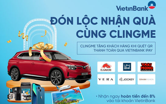 Đón lộc nhận quà cùng Clingme thông qua VietinBank iPay