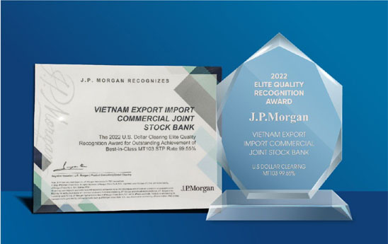 Eximbank lần thứ 9 liên tiếp nhận giải thưởng "Chất lượng thanh toán quốc tế xuất sắc năm 2022"