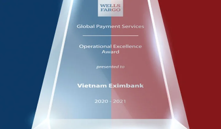 Eximbank nhận giải thưởng “Chất lượng thanh toán quốc tế xuất sắc"