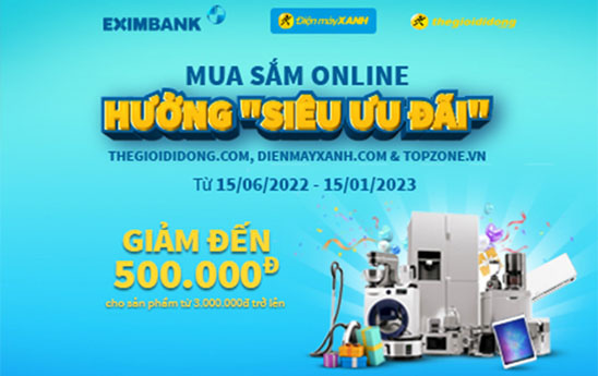 Eximbank ưu đãi chủ thẻ quốc tế mua sắm Online
