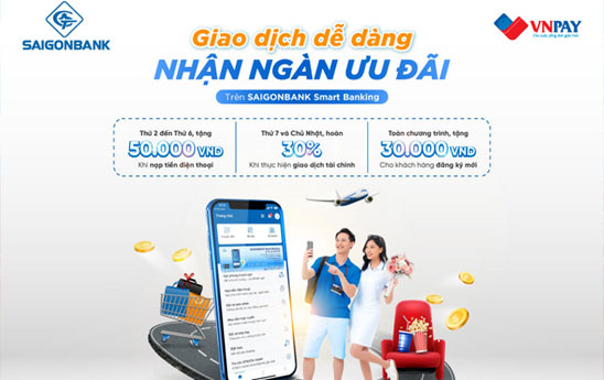 “Giao dịch dễ dàng - Nhận ngàn ưu đãi” với SaiGonBank Smart Banking