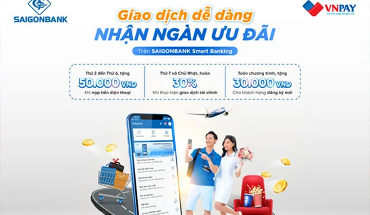 “Giao dịch dễ dàng - Nhận ngàn ưu đãi” với SaiGonBank Smart Banking