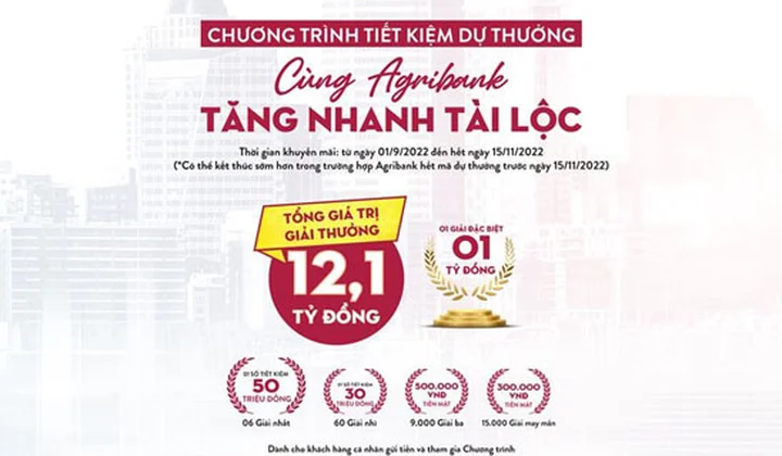 Gửi tiền trúng lớn cùng Agribank