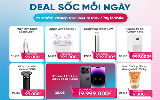 Cơ hội nhận ưu đãi khủng khi mua sắm trên VietinBank iPay Mobile