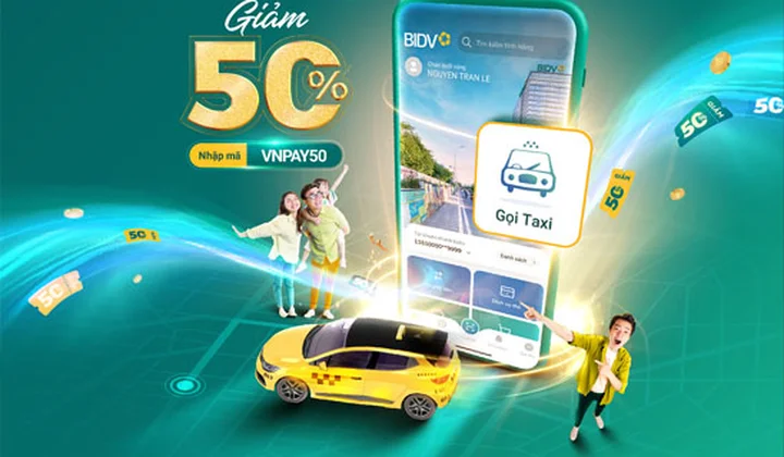 Ưu đãi đặt taxi trên BIDV SmartBanking