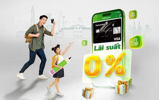 Khách hàng được hoàn tới 1 triệu đồng trong chương trình “Trả góp 0 phí, thanh toán học phí đã có VCB”