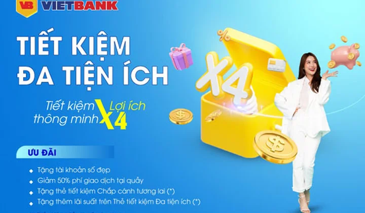 Khách hàng được nhận tài khoản số đẹp cùng nhiều ưu đãi khi tham gia “Tiết kiệm đa tiện ích” của Vietbank