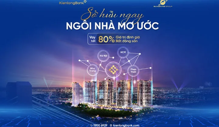 KienlongBank hỗ trợ 80% giá trị căn hộ cho khách hàng khi mua nhà Sunshine