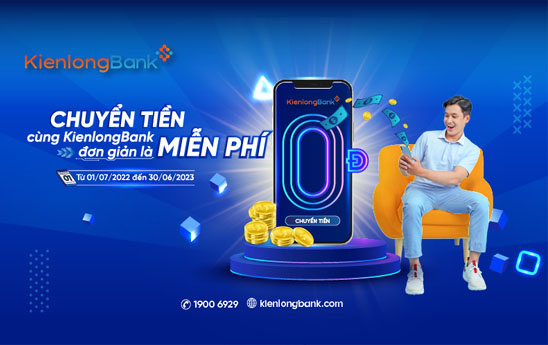 KienlongBank miễn 100% phí chuyển tiền