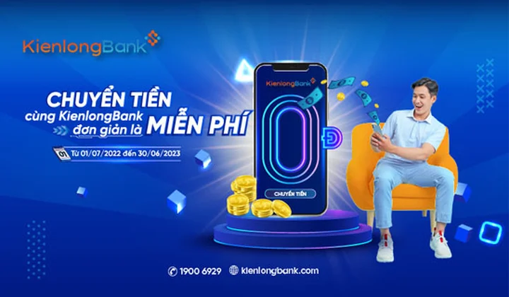 KienlongBank miễn 100% phí chuyển tiền