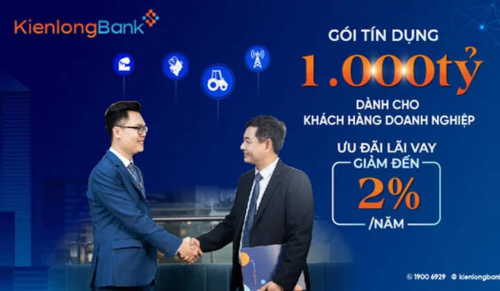 KienlongBank triển khai gói 1.000 tỷ đồng cho doanh nghiệp vay với lãi suất giảm đến 2%/năm