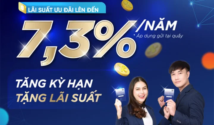 KienlongBank ưu đãi gửi tiền tiết kiệm lãi suất tối đa lên đến 7,30%