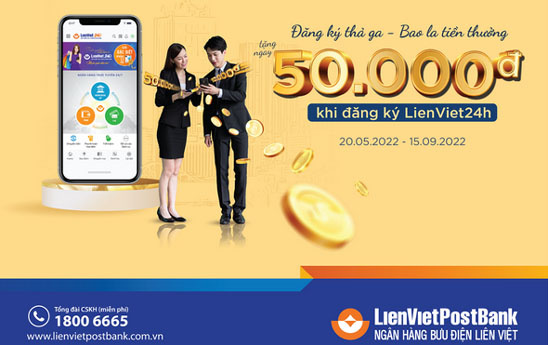 LienVietPostBank khuyến mãi đăng ký và giao dịch trên Lienviet24h